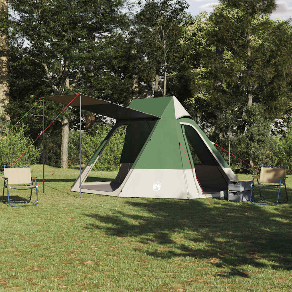 Σκηνή Camping με στέγη Πράσινο 482 x 360 x 227 εκ ταφτάς - Pakobazaar