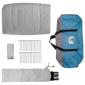 Σκηνή Camping με στέγη Μπλε 482 x 360 x 227 εκ ταφτάς - Pakobazaar