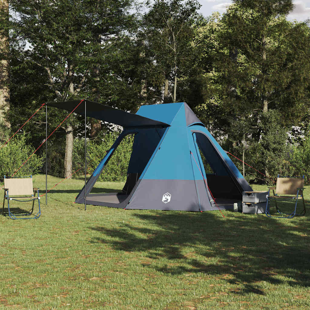 Σκηνή Camping με στέγη Μπλε 482 x 360 x 227 εκ ταφτάς - Pakobazaar
