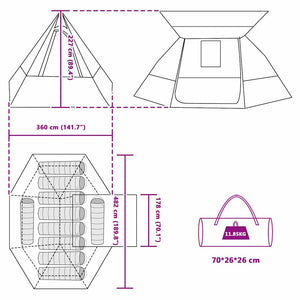 Σκηνή Camping με στέγη Μπλε 482 x 360 x 227 εκ ταφτάς - Pakobazaar