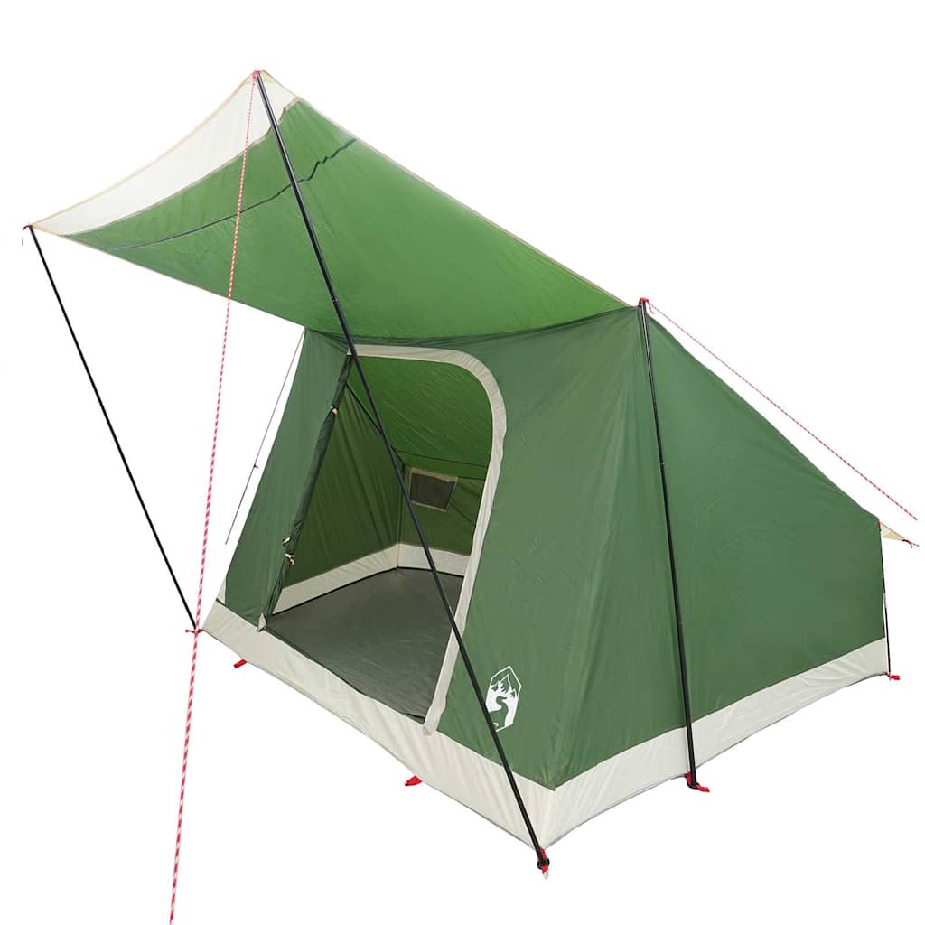 Σκηνή Camping με στέγη Πράσινο 223 x 163 x 130 εκ ταφτάς - Pakobazaar