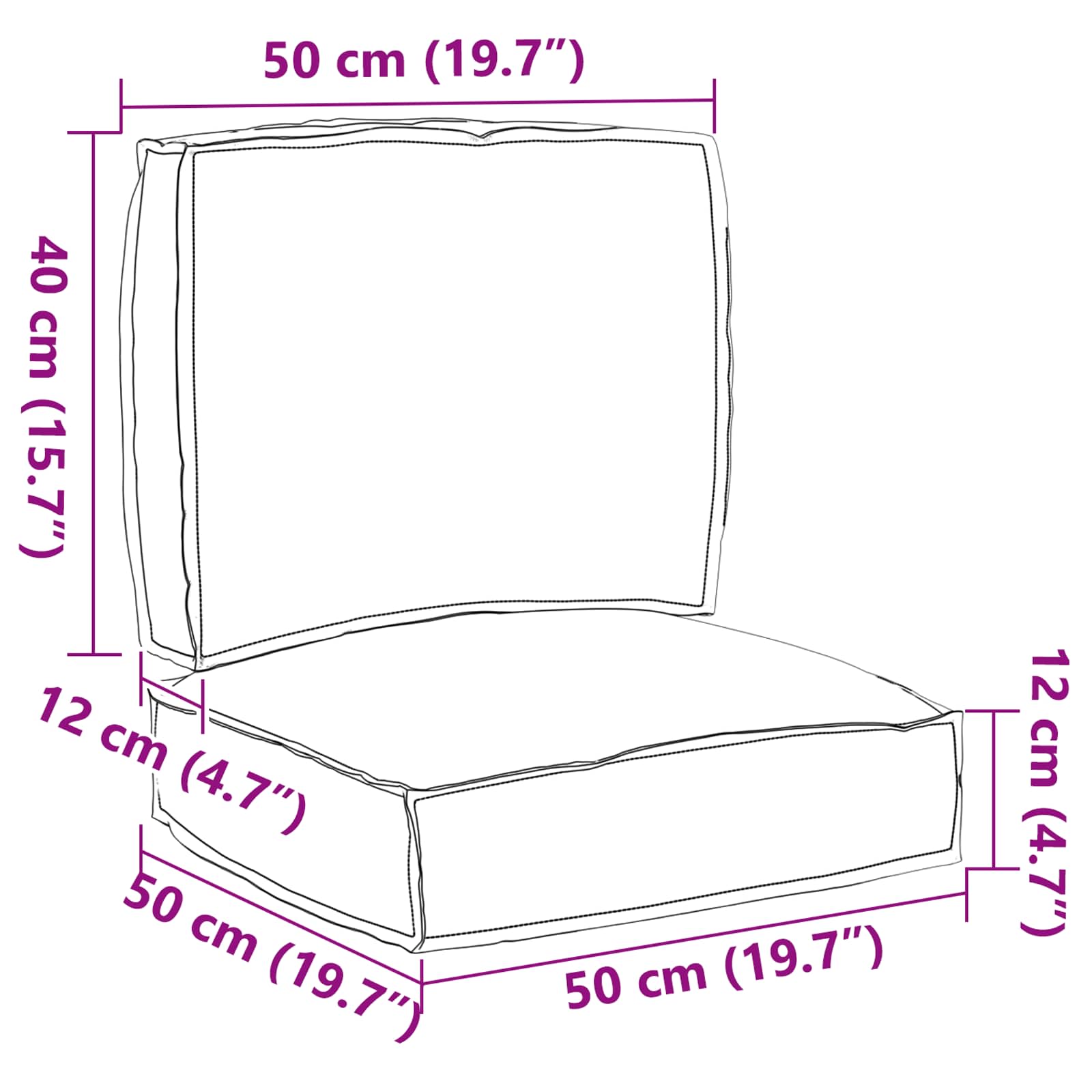 Σετ Μαξιλαριών Πάγου 2 pcs Γκρι Ύφασμα Όξφορντ