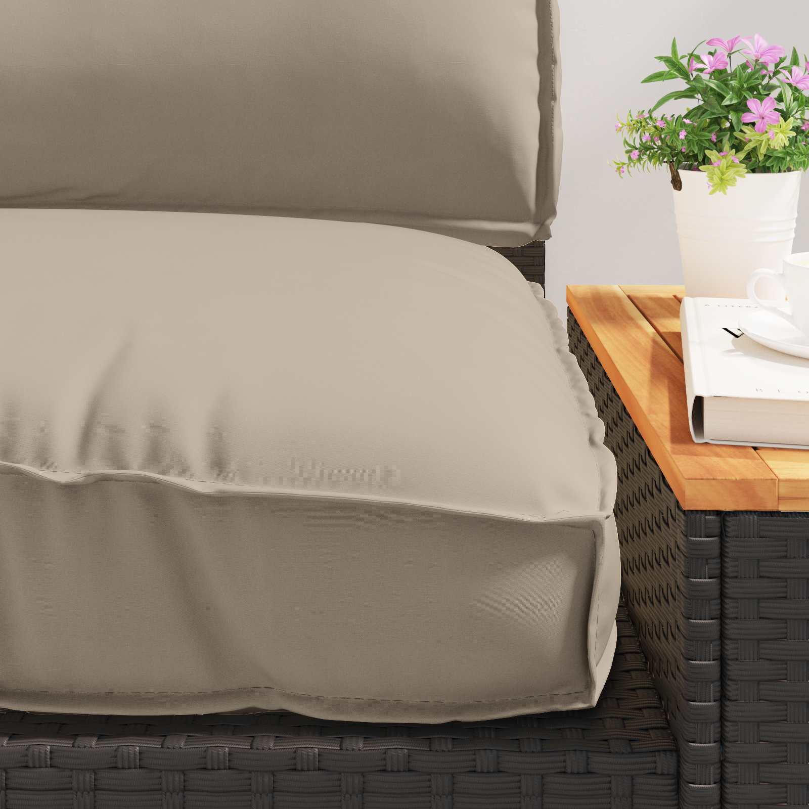 Σετ Μαξιλαριών Πάγου 2 pcs Taupe Ύφασμα Όξφορντ - Pakobazaar
