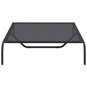 Ανυψωμένο κρεβάτι σκύλου Μαύρο 130x80x20 cm Textilene ατσάλι - Pakobazaar