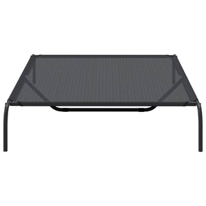 Ανυψωμένο κρεβάτι σκύλου Μαύρο 150x90x20 cm Textilene ατσάλι - Pakobazaar