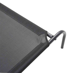 Ανυψωμένο κρεβάτι σκύλου Μαύρο 150x90x20 cm Textilene ατσάλι - Pakobazaar