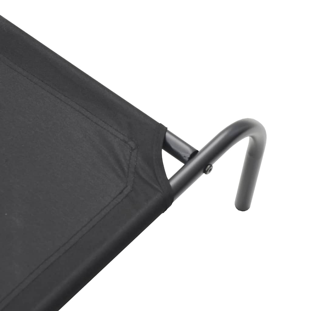 Ανυψωμένο κρεβάτι σκύλου μαύρο 90x50x20 cm ύφασμα Οξφόρδης