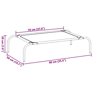 Ανυψωμένο κρεβάτι σκύλου μαύρο 90x50x20 cm ύφασμα Οξφόρδης - Pakobazaar