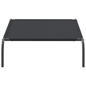 Ανυψωμένο κρεβάτι σκύλου μαύρο 110x65x20 cm ύφασμα Οξφόρδης - Pakobazaar