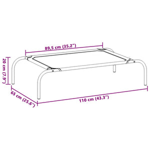 Ανυψωμένο κρεβάτι σκύλου μαύρο 110x65x20 cm ύφασμα Οξφόρδης - Pakobazaar