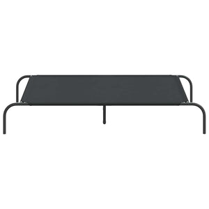 Ανυψωμένο κρεβάτι σκύλου μαύρο 130x80x20 cm ύφασμα Οξφόρδης - Pakobazaar
