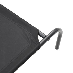 Ανυψωμένο κρεβάτι σκύλου μαύρο 130x80x20 cm ύφασμα Οξφόρδης - Pakobazaar