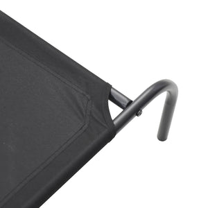 Ανυψωμένο κρεβάτι σκύλου μαύρο 150x90x20 cm ύφασμα Οξφόρδης