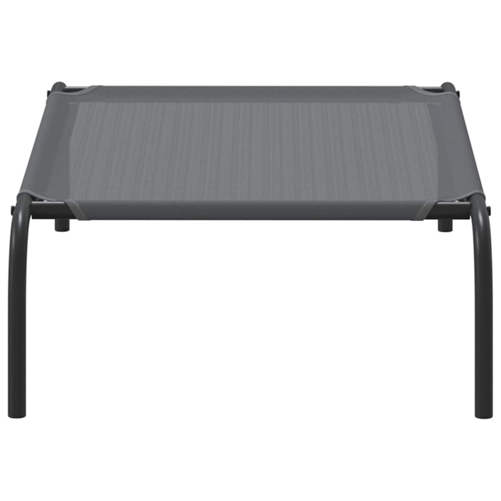 Ανυψωμένο κρεβάτι σκύλου γκρι 90x50x20 cm Textilene και χάλυβα