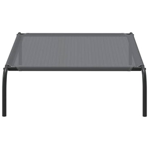 Ανυψωμένο κρεβάτι σκύλου γκρι 110x65x20 cm Textilene και χάλυβα - Pakobazaar