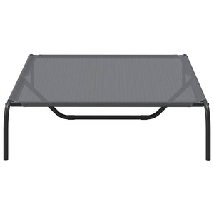 Ανυψωμένο κρεβάτι σκύλου γκρι 130x80x20 cm Textilene και χάλυβα - Pakobazaar