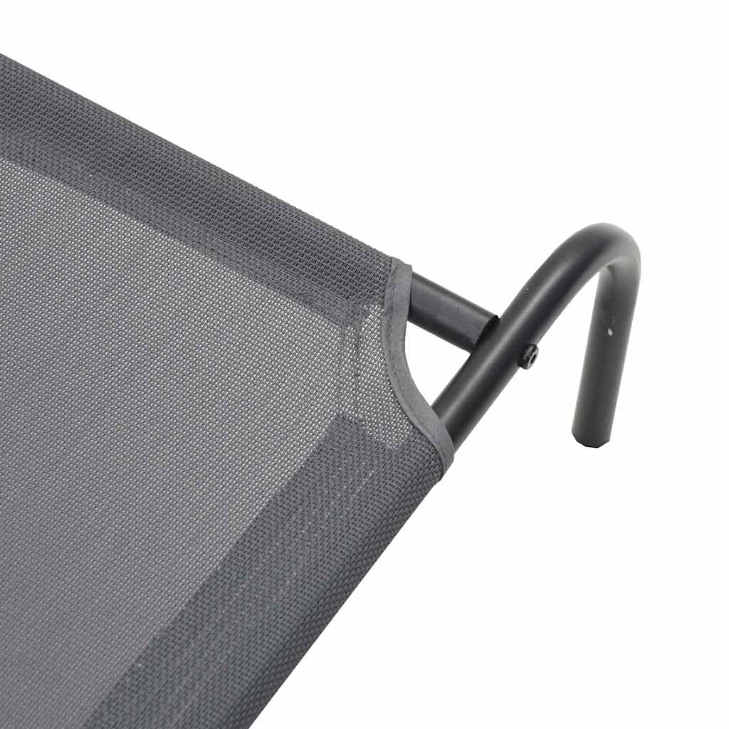 Ανυψωμένο κρεβάτι σκύλου γκρι 130x80x20 cm Textilene και χάλυβα - Pakobazaar