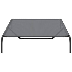 Ανυψωμένο κρεβάτι σκύλου γκρι 150x90x20 cm Textilene και χάλυβα - Pakobazaar