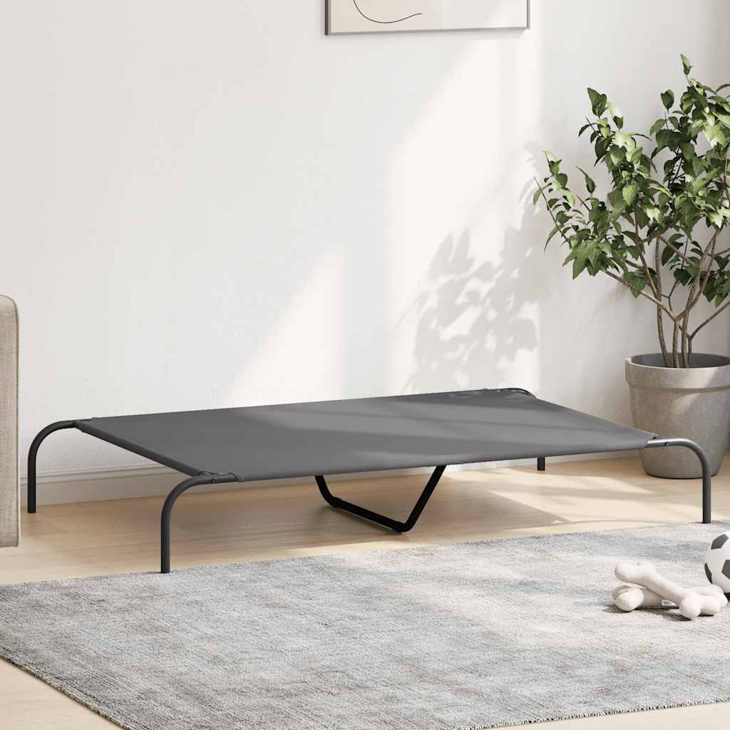Ανυψωμένο κρεβάτι σκύλου Γκρι 130x80x20 cm Ύφασμα Οξφόρδης