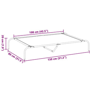 Ανυψωμένο κρεβάτι σκύλου Γκρι 130x80x20 cm Ύφασμα Οξφόρδης