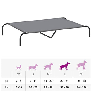 Ανυψωμένο κρεβάτι σκύλου Γκρι 130x80x20 cm Ύφασμα Οξφόρδης