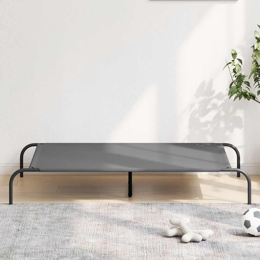 Ανυψωμένο κρεβάτι σκύλου Γκρι 130x80x20 cm Ύφασμα Οξφόρδης