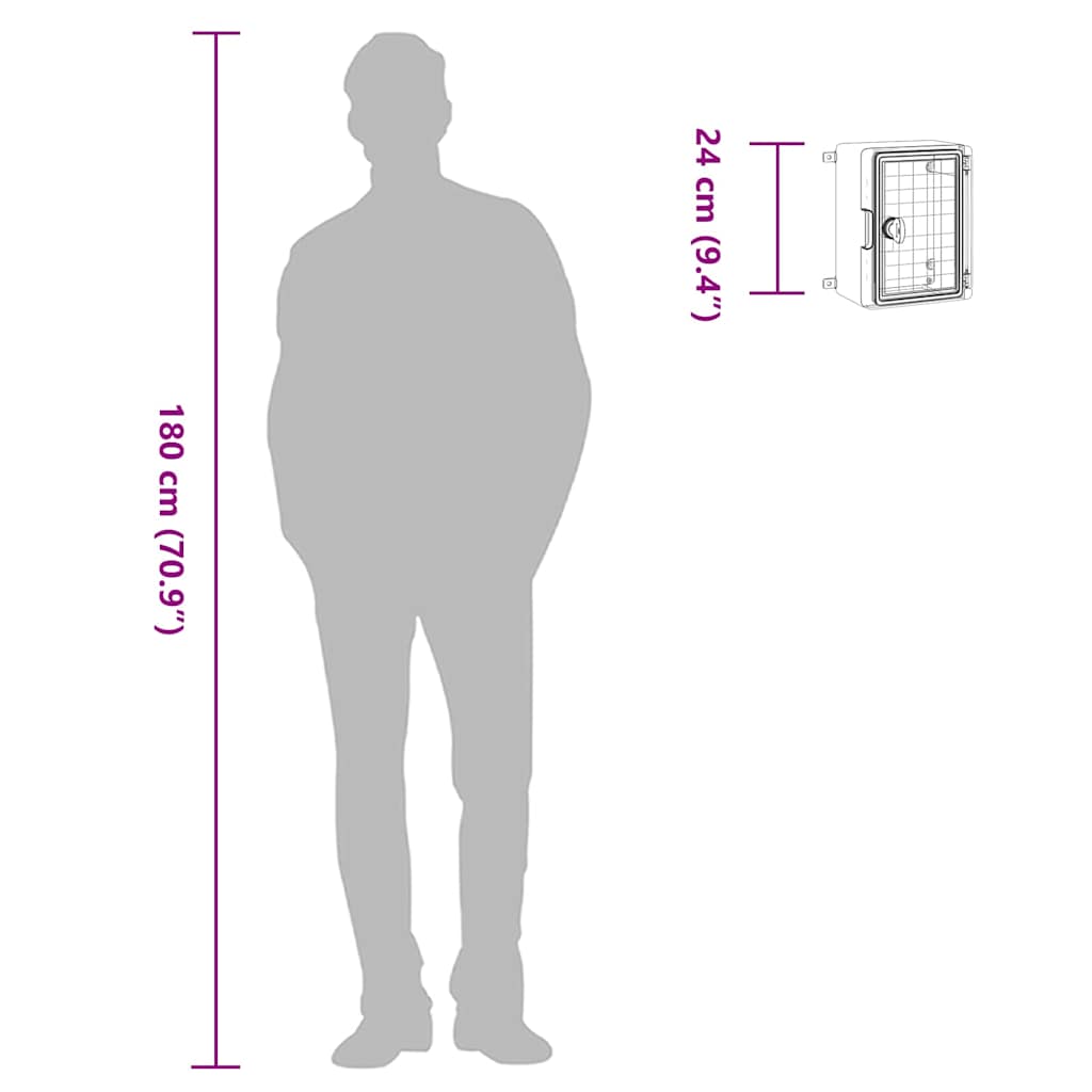 Ντουλάπι Ελέγχου Γκρι 25 x 13 x 24 εκ ΑΒΣ Πλαστικό - Pakobazaar