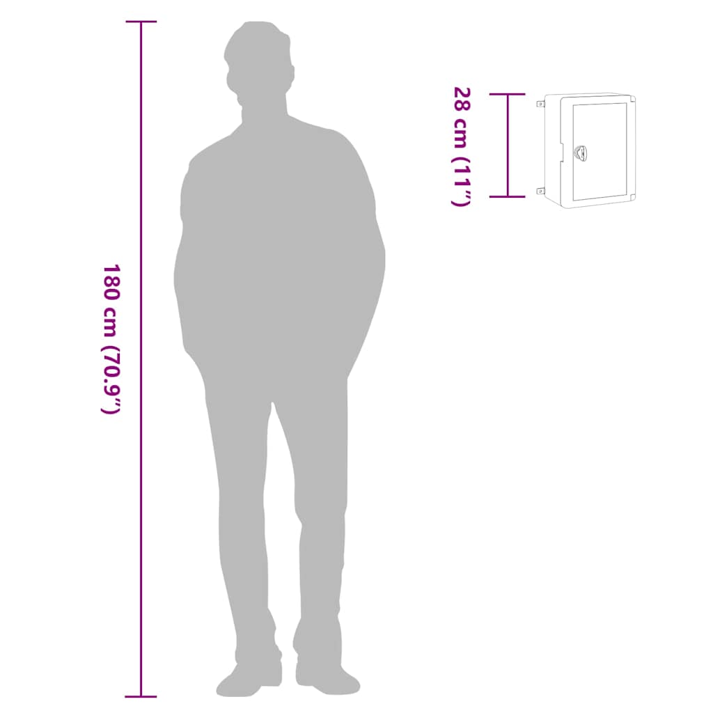 Ντουλάπι Ελέγχου Γκρι 28 x 13 x 28 εκ ΑΒΣ Πλαστικό - Pakobazaar
