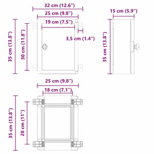 Ντουλάπι Ελέγχου Γκρι 32 x 15 x 35 εκ ΑΒΣ Πλαστικό - Pakobazaar