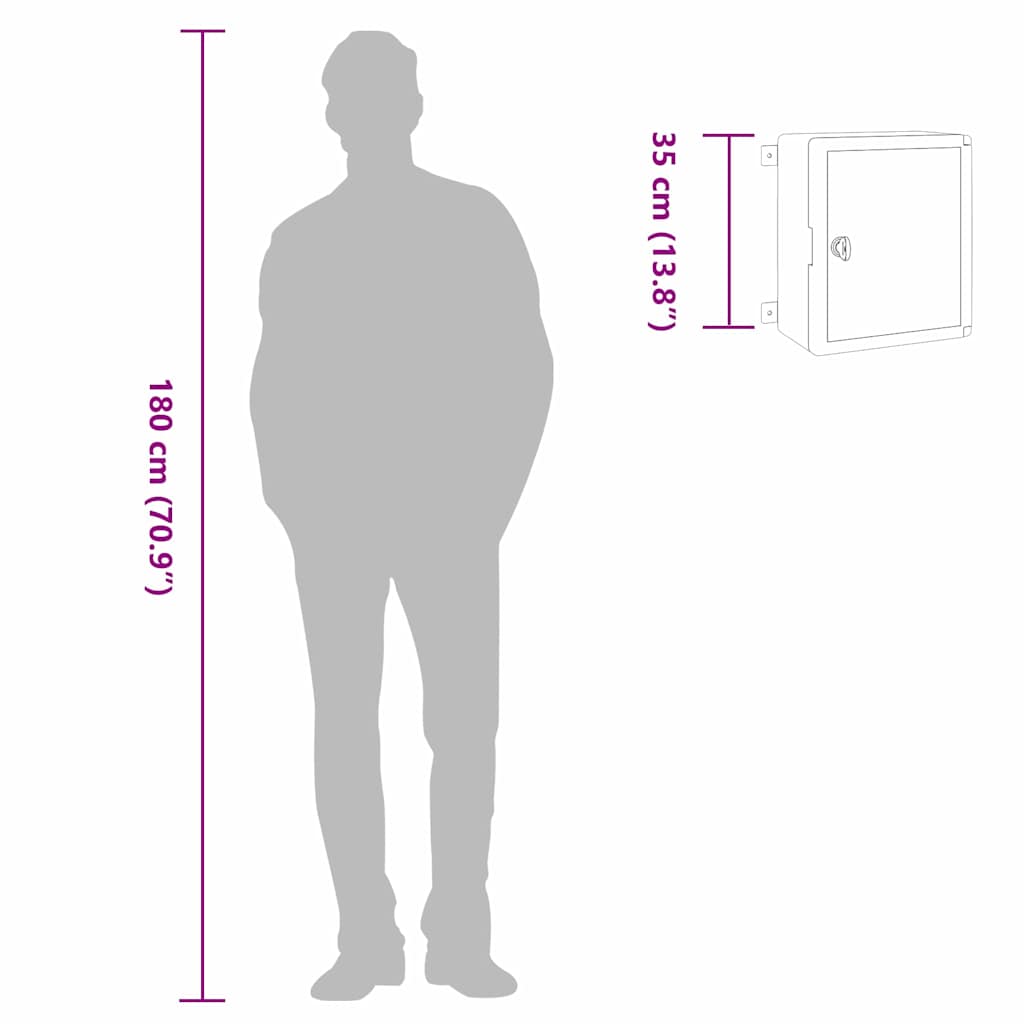 Ντουλάπι Ελέγχου Γκρι 37 x 16,5 x 35 εκ ΑΒΣ Πλαστικό - Pakobazaar