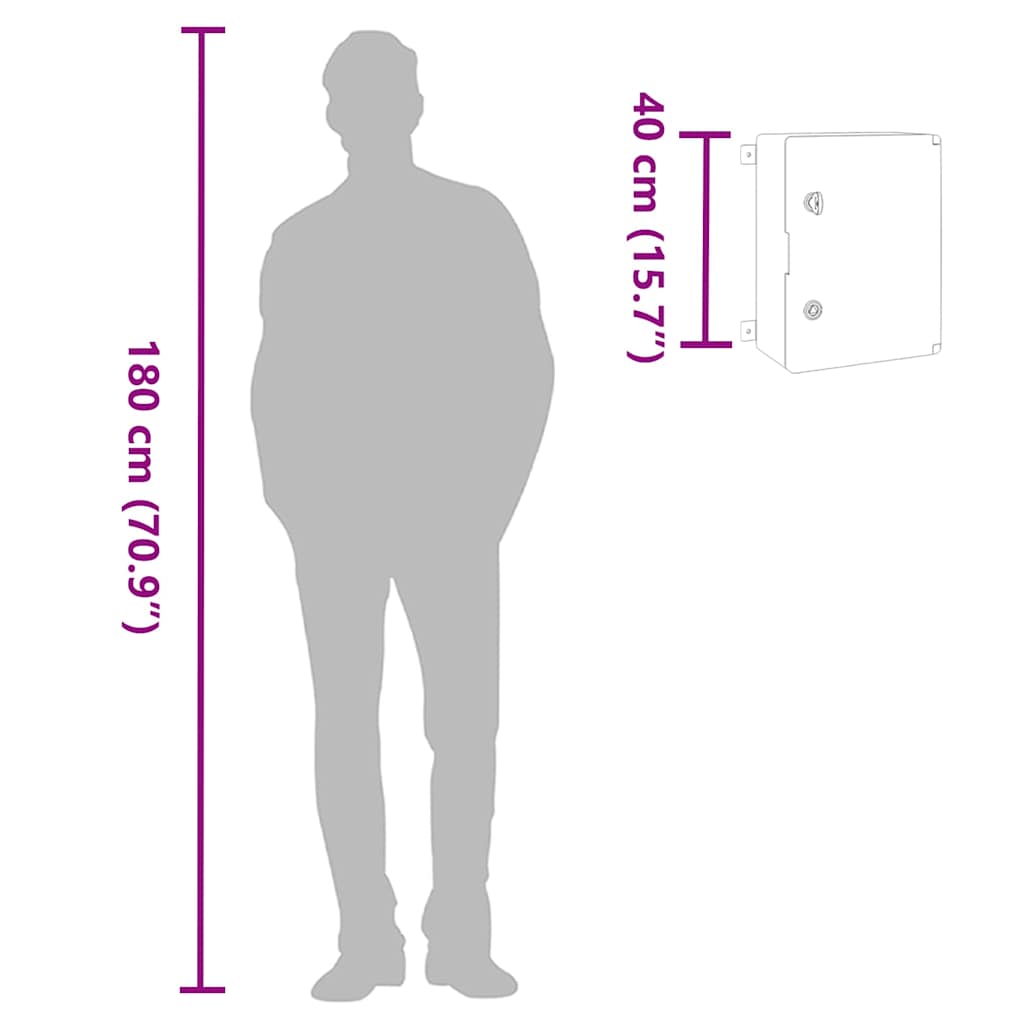 Ντουλάπι Ελέγχου Γκρι 37 x 16,5 x 40 εκ ΑΒΣ Πλαστικό - Pakobazaar