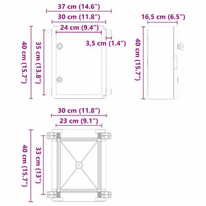 Ντουλάπι Ελέγχου Γκρι 37 x 16,5 x 40 εκ ΑΒΣ Πλαστικό - Pakobazaar