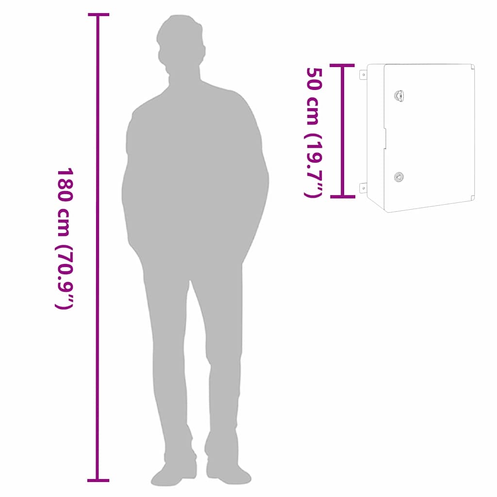 Ντουλάπι Ελέγχου Γκρι 42 x 19,5 x 50 εκ ΑΒΣ Πλαστικό - Pakobazaar