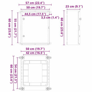 Ντουλάπι Ελέγχου Γκρι 57 x 23 x 60 εκ ΑΒΣ Πλαστικό - Pakobazaar