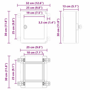 Ντουλάπι Ελέγχου Γκρι 32 x 13 x 30 εκ ΑΒΣ Πλαστικό - Pakobazaar