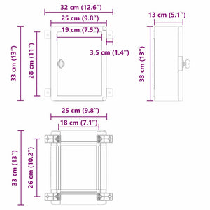 Ντουλάπι Ελέγχου Γκρι 32 x 13 x 33 εκ ΑΒΣ Πλαστικό