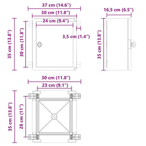 Ντουλάπι Ελέγχου Γκρι 37 x 16,5 x 35 εκ ΑΒΣ Πλαστικό
