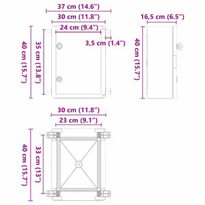Ντουλάπι Ελέγχου Γκρι 37 x 16,5 x 40 εκ ΑΒΣ Πλαστικό