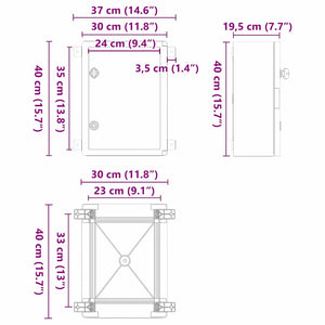 Ντουλάπι Ελέγχου Γκρι 37 x 19,5 x 40 εκ ΑΒΣ Πλαστικό - Pakobazaar