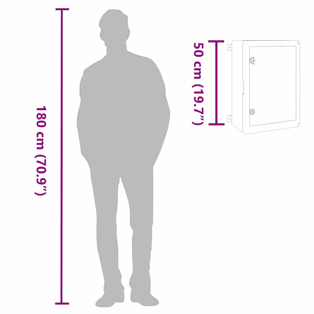 Ντουλάπι Ελέγχου Γκρι 42 x 19,5 x 50 εκ ΑΒΣ Πλαστικό - Pakobazaar