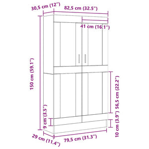 Βιβλιοθήκη 4 επιπέδων 82,5 x 30,5 x 150 cm Επεξεργασμένο Ξύλο