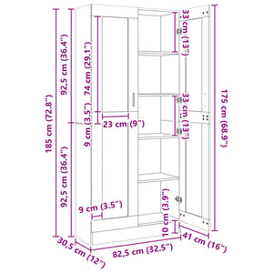 Βιβλιοθήκη 4 επιπέδων 82,5 x 30,5 x 185 cm Επεξεργασμένο Ξύλο