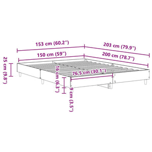 Σκελετός Κρεβατιού Μαύρη Οξυά 203 x 153 x 25 εκ.