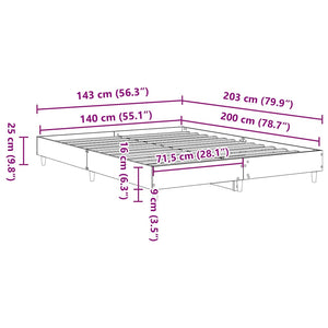 Σκελετός Κρεβατιού Μαύρη Οξυά 203 x 143 x 25 εκ.
