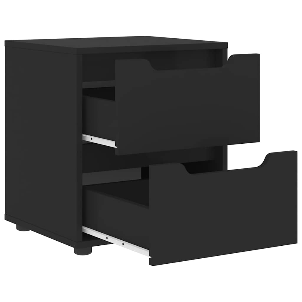 Κομοδίνο "VISNES" Μαύρο 45x40x50 cm Κατασκευασμένο ξύλο - Pakobazaar