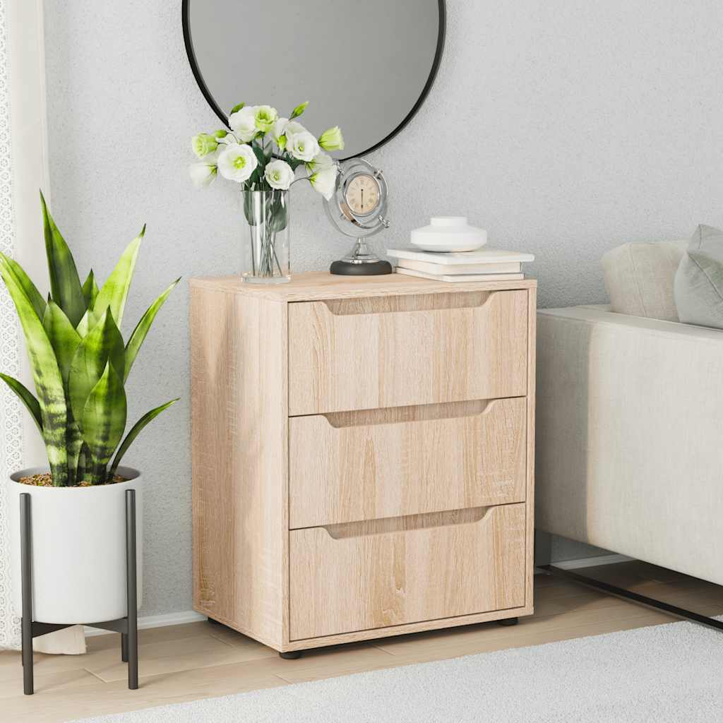Sideboard VISNES Δρυς Sonoma 60x40x73 cm Ξύλο μηχανής - Pakobazaar