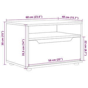 ντουλάπι τηλεόρασης VISNES Γκρι μπετόν 60x40x38 cm