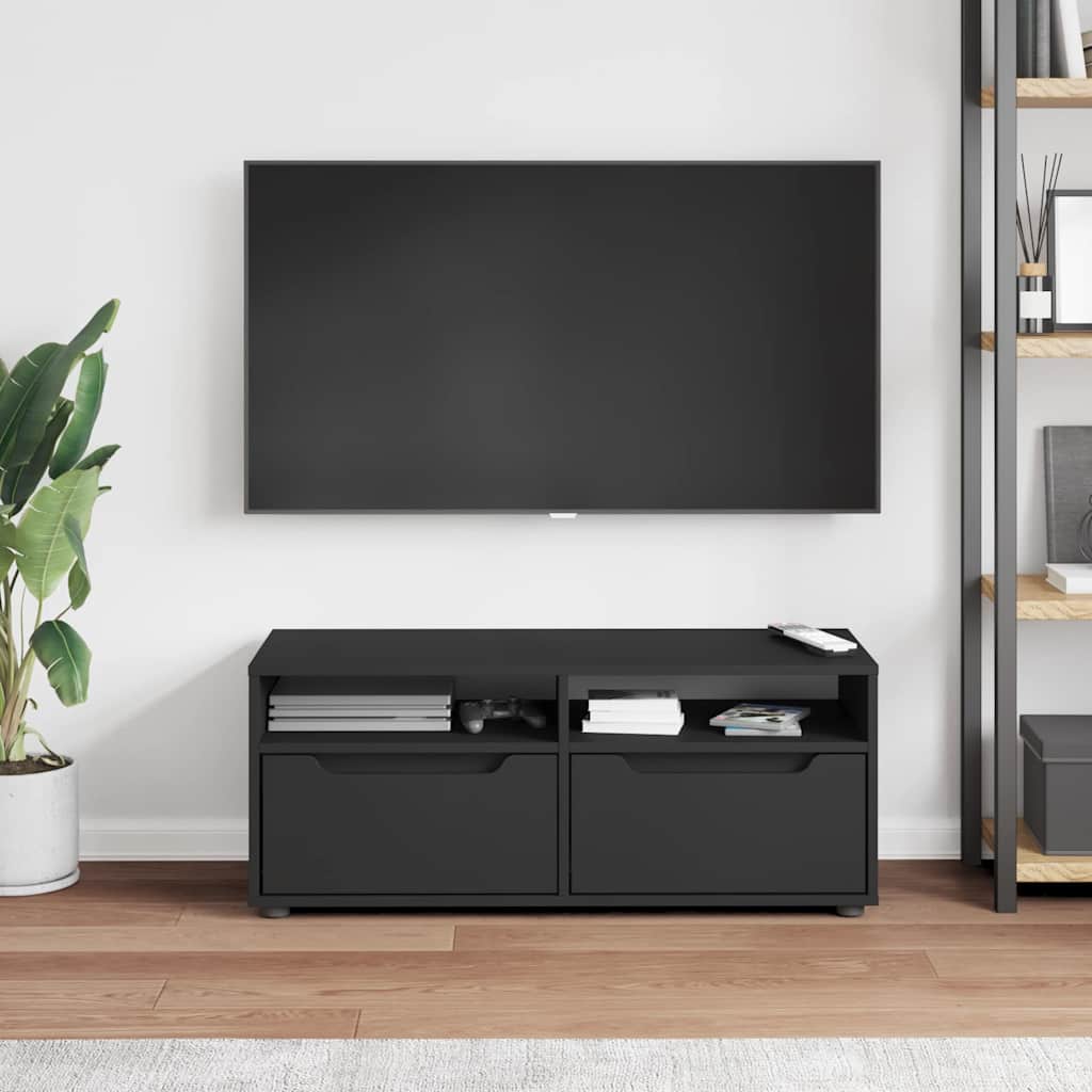 ντουλάπι τηλεόρασης VISNES Μαύρο 100x40x38 cm - Pakobazaar
