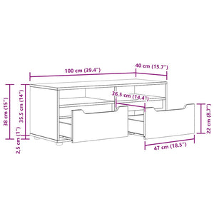 ντουλάπι τηλεόρασης VISNES Γκρι μπετόν 100x40x38 cm