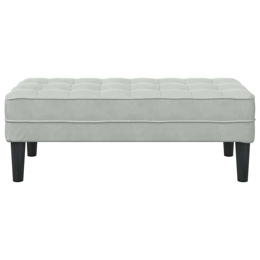 παγκάκι με μαξιλάρι Ανοιχτό γκρι 113 x 57 x 39 εκ. Βελούδο